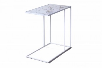 Журнальный столик Stone 018 (Прямоугольный) Металл/Керамика 500 Белый в Шипуново - shipunovo.mebel54.com | фото