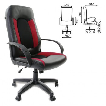 Кресло офисное BRABIX Strike EX-525 (черно-красный) в Шипуново - shipunovo.mebel54.com | фото