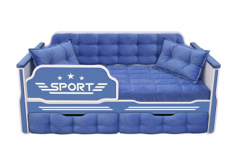 Кровать 160 серии Спорт 2 ящика 85 Синий (подушки) в Шипуново - shipunovo.mebel54.com | фото