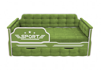 Кровать 170 серии Спорт 1 ящик 76 Зелёный (мягкие боковые накладки) в Шипуново - shipunovo.mebel54.com | фото