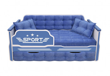 Кровать 180 серии Спорт 1 ящик 85 Синий (подушки) в Шипуново - shipunovo.mebel54.com | фото