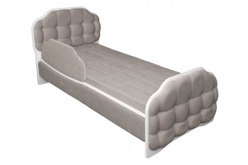 Кровать 190 Атлет Lux 96 Серый (мягкий бортик) в Шипуново - shipunovo.mebel54.com | фото