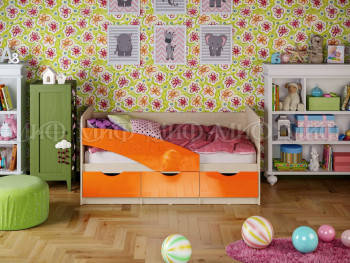 Кровать Бабочки 1,6м (Оранжевый металлик) в Шипуново - shipunovo.mebel54.com | фото