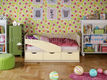 Кровать Бабочки 1,8м (Ваниль матовый) в Шипуново - shipunovo.mebel54.com | фото