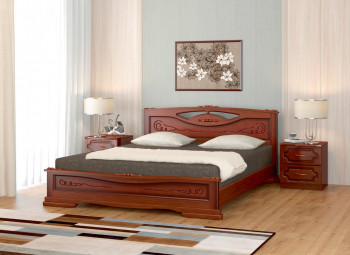 Кровать Карина-7 из массива сосны 1400*2000 Орех в Шипуново - shipunovo.mebel54.com | фото