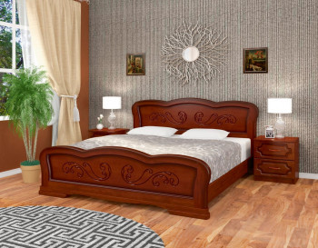 Кровать Карина-8 из массива сосны 1400*2000 Орех в Шипуново - shipunovo.mebel54.com | фото