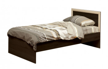 Кровать одинарная 21.55 (шир. 900) с настилом (венге/профиль дуб линдберг)/осн. в Шипуново - shipunovo.mebel54.com | фото
