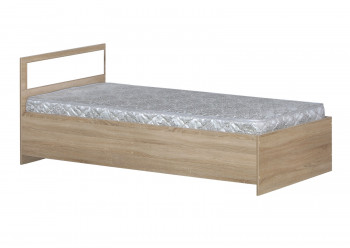 Кровать одинарная 900-2 без матраса (прямые спинки) Дуб Сонома в Шипуново - shipunovo.mebel54.com | фото