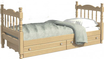 Кровать одинарная Аленка из массива сосны 800*1890 Сосна в Шипуново - shipunovo.mebel54.com | фото
