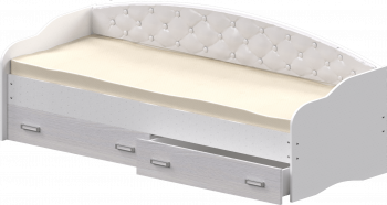 Кровать Софа-7 с мягкой спинкой (800х1900) Белый в Шипуново - shipunovo.mebel54.com | фото