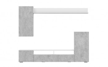 Мебель для гостиной МГС 4 (Белый/Цемент светлый) в Шипуново - shipunovo.mebel54.com | фото