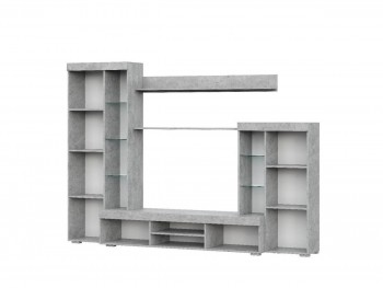 Мебель для гостиной МГС 5 Цемент светлый / Белый в Шипуново - shipunovo.mebel54.com | фото