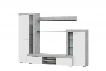 Мебель для гостиной МГС 5 Цемент светлый / Белый в Шипуново - shipunovo.mebel54.com | фото