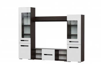 Мебель для гостиной МГС 6 (Исполнение 1/Венге/Белый глянец) в Шипуново - shipunovo.mebel54.com | фото