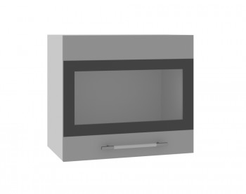 Ройс ВПГСФ 500 Шкаф верхний горизонтальный со стеклом с фотопечатью высокий (Графит софт/корпус Серый) в Шипуново - shipunovo.mebel54.com | фото