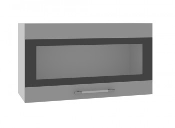 Ройс ВПГСФ 800 Шкаф верхний горизонтальный со стеклом с фотопечатью высокий (Графит софт/корпус Серый) в Шипуново - shipunovo.mebel54.com | фото