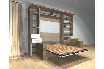 Шкаф-кровать с диваном Каролина в Шипуново - shipunovo.mebel54.com | фото