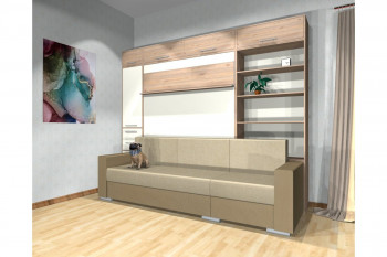 Шкаф-кровать с диваном Каролина в Шипуново - shipunovo.mebel54.com | фото