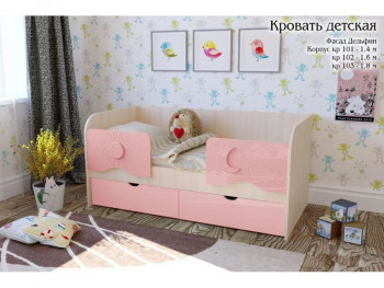 Соня Кровать детская 2 ящика 1.6 Розовый глянец в Шипуново - shipunovo.mebel54.com | фото